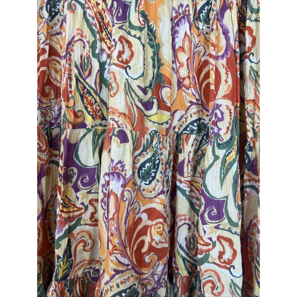 Chaps Size Large Multicolored Pattern Maxi Layered Pleasant Floral Prairie Skirt - Picture 3 of 7